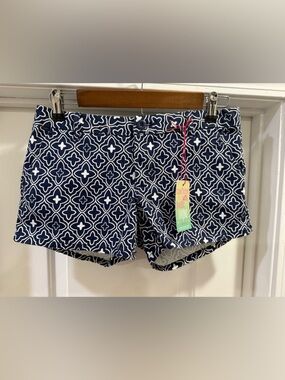 BeBop Navy and White Geometric Print Shorts Size 5 🆕🆕🆕🆕